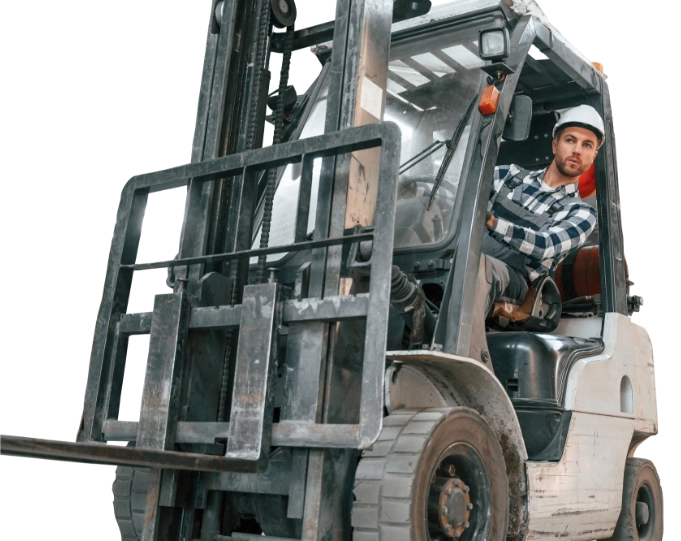 Zvedací stroj s dělníkem v sekci pro uchazeče na stránkách monotech